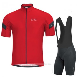 2017 Maillot Cyclisme Gore Bike Wear Power Rouge Manches Courtes et Cuissard