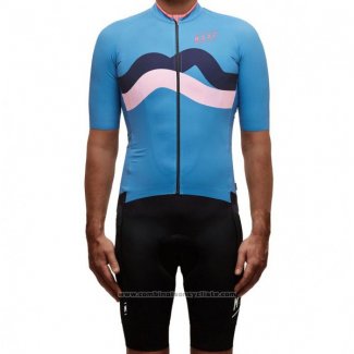 2017 Maillot Cyclisme Maap Fat Stripe Bleu Manches Courtes et Cuissard