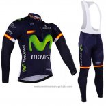 2017 Maillot Cyclisme Movistar Champion Espagne Manches Longues et Cuissard