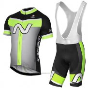 2017 Maillot Cyclisme Nalini Navision Vert et Gris Manches Courtes et Cuissard