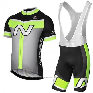 2017 Maillot Cyclisme Nalini Navision Vert et Gris Manches Courtes et Cuissard