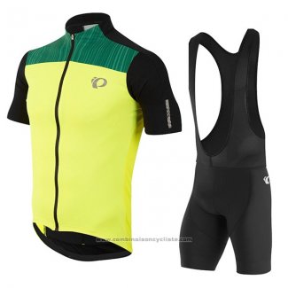 2017 Maillot Cyclisme Pearl Izumi Jaune et Noir Manches Courtes et Cuissard