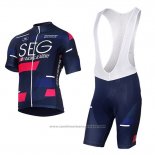 2017 Maillot Cyclisme SEG Racing Academy Bleu et Rouge Manches Courtes et Cuissard