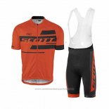 2017 Maillot Cyclisme Scott Orange Manches Courtes et Cuissard