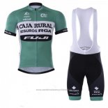 2018 Maillot Cyclisme Caja Rural Vert Blanc Manches Courtes Cuissard