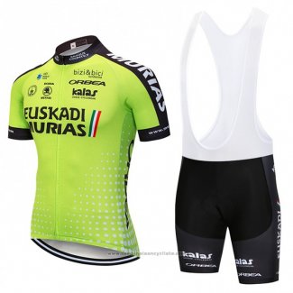 2018 Maillot Cyclisme Euskadi Murias Vert Manches Courtes et Cuissard