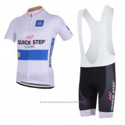 2018 Maillot Cyclisme Quick Step Floors Blanc Manches Courtes et Cuissard