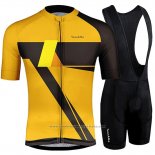 2019 Maillot Cyclisme Runchita Jaune Noir Manches Courtes et Cuissard