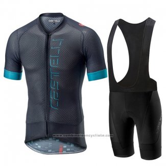 2019 Maillot Cyclisme Castelli Climber's 2.0 Noir Azur Manches Courtes et Cuissard