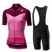 2019 Maillot Cyclisme Femme Castelli Tabula Rose Manches Courtes et Cuissard