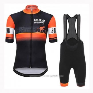 2019 Maillot Cyclisme Giro d'Italia Orange Manches Courtes et Cuissard