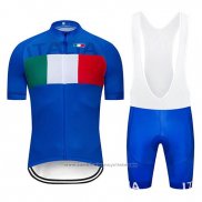 2019 Maillot Cyclisme Italie Bleu Manches Courtes et Cuissard