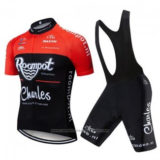 2019 Maillot Cyclisme Roompot Charles Rouge Noir Manches Courtes et Cuissard