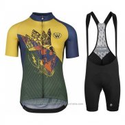 2020 Maillot Cyclisme Assos Fastlane Wyndymilla Jaune Vert Manches Courtes et Cuissard