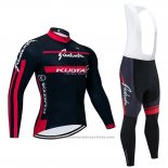 2020 Maillot Cyclisme Kuota Noir Rouge Manches Longues et Cuissard