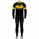 2020 Maillot Cyclisme Lotto-kern Hausnoir Jaune Manches Longues et Cuissard