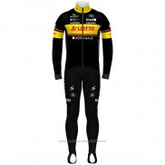 2020 Maillot Cyclisme Lotto-kern Hausnoir Jaune Manches Longues et Cuissard