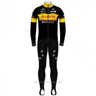 2020 Maillot Cyclisme Lotto-kern Hausnoir Jaune Manches Longues et Cuissard