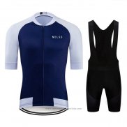 2020 Maillot Cyclisme NDLSS Blanc Bleu Manches Courtes et Cuissard