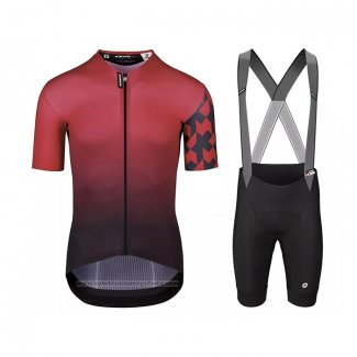 2021 Maillot Cyclisme Assos Profond Rouge Manches Courtes et Cuissard