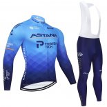 2021 Maillot Cyclisme Astana Bleu Manches Longues et Cuissard