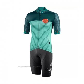 2021 Maillot Cyclisme Bianchi Vert Manches Courtes et Cuissard