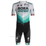2021 Maillot Cyclisme Bora-hansgrone Blanc Verde Noir Manches Courtes et Cuissard