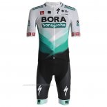 2021 Maillot Cyclisme Bora-hansgrone Blanc Verde Noir Manches Courtes et Cuissard