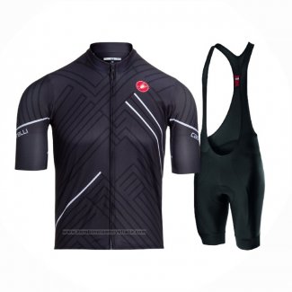 2021 Maillot Cyclisme Castelli Noir Blanc Manches Courtes et Cuissard