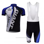 2021 Maillot Cyclisme Giant Noir Bleu Manches Courtes et Cuissard