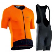 2021 Maillot Cyclisme Northwave Orange Manches Courtes et Cuissard