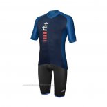 2021 Maillot Cyclisme RH+ Bleu Manches Courtes et Cuissard