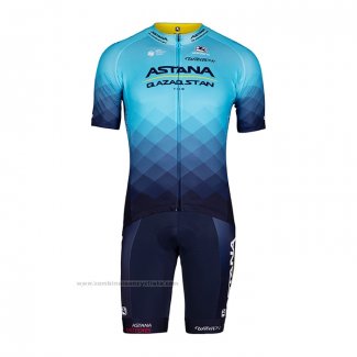 2022 Maillot Cyclisme Astana Bleu Manches Courtes et Cuissard