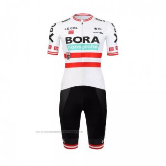 2022 Maillot Cyclisme Bora-Hansgrone Rouge Blanc Manches Courtes et Cuissard