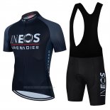 2022 Maillot Cyclisme Ineos Grenadiers Gris Noir Manches Courtes et Cuissard