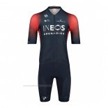 2022 Maillot Cyclisme Ineos Grenadiers Rouge Bleu Manches Courtes et Cuissard