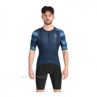 2022 Maillot Cyclisme Scott Bleu Manches Courtes et Cuissard(1)