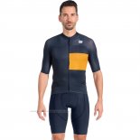 2023 Maillot Cyclisme Sportful Orange Bleu Manches Courtes et Cuissard