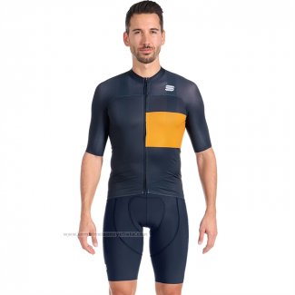 2023 Maillot Cyclisme Sportful Orange Bleu Manches Courtes et Cuissard