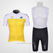 2011 Maillot Cyclisme Assos Blanc et Jaune Manches Courtes et Cuissard