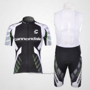 2012 Maillot Cyclisme Cannondale Noir et Blanc Manches Courtes et Cuissard