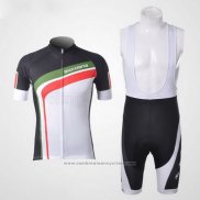 2012 Maillot Cyclisme Giordana Vert et Noir Manches Courtes et Cuissard