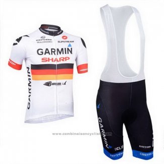 2013 Maillot Cyclisme Garmin Sharp Champion Allemagne Manches Courtes et Cuissard