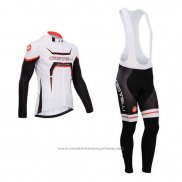 2014 Maillot Cyclisme Castelli Noir et Blanc Manches Longues et Cuissard