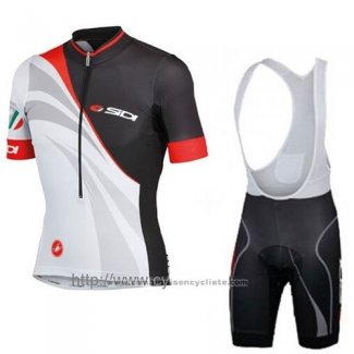 2014 Maillot Cyclisme Castelli SIDI Noir et Blanc Manches Courtes et Cuissard