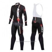 2014 Maillot Cyclisme Castelli SIDI Noir et Rouge Manches Longues et Cuissard