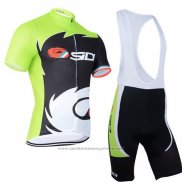 2014 Maillot Cyclisme Castelli SIDI Noir et Vert Manches Courtes et Cuissard