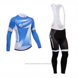 2014 Maillot Cyclisme Giant Azur Manches Longues et Cuissard