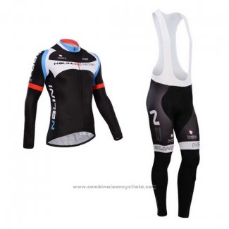 2014 Maillot Cyclisme Nalini Noir Manches Longues et Cuissard