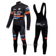 2015 Maillot Cyclisme De Rose Noir et Orange Manches Longues et Cuissard